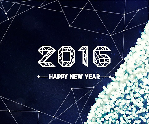 JPG 편집이미지 배경화면 백그라운드 크리스마스장식 크리스마스 전구 타이포그라피 사람없음 야외 야간 해피뉴이어 2016년 꼬마전구 편집실사 자연요소 문자 기념일 새해인사 연도 CG 파일형식