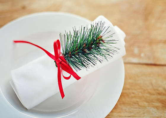 포토 JPG 접시 리본 백그라운드 크리스마스장식 크리스마스 사람없음 상차림 오브젝트 솔잎 솔잎장식 국내포토 식기 기념일 잎 장식 파일형식