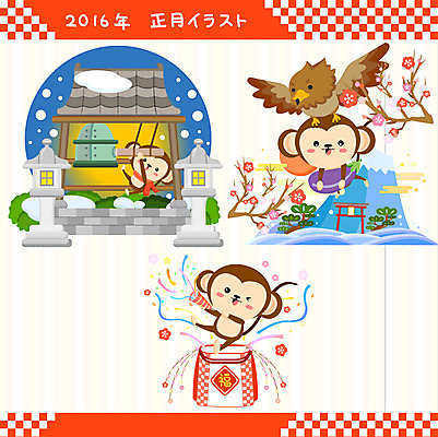 동물 일러스트 가지 근하신년 새해 폭죽 사람없음 세트 종 원숭이띠 원숭이 눈 소나무 행운 매화 후지산 원숭이캐릭터 2016년 매_조류 신사_일본건축 병신년 국내일러스트 AI파일 자연요소 나무 꽃 동물캐릭터 컨셉 채소 포유류 조류 날씨 산 일본 세계문화유산 십이지신 연도 일본건축 파일형식 벡터