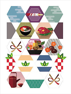 리본 패턴 일러스트 젓가락 주전자 새해 어류 사람없음 일본 풀잎 플랫 일본어 간장 육각형 구름모양 일본음식 오세치 국내일러스트 AI파일 모양 도형 문자 아시아 음식 잎 무늬 주방용품 수저 수중동물 양념 풀_식물 파일형식 벡터 구름_자연