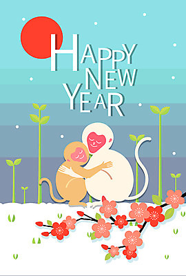 동물 백그라운드 일본문화 일러스트 근하신년 새해 사람없음 새싹 원숭이 눈 연하장 매화 해피뉴이어 신년카드 병신년 국내일러스트 AI파일 자연요소 식물 동양문화 꽃 외국문화 포유류 날씨 카드_감사 새해인사 2016년 파일형식 벡터