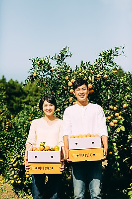 포토 JPG 주간 부부 여자 남자 귤 서기 미소 들기 상반신 성인 야외 두명 앞모습 30대 상자 제주도 농장 다정 한국인 부부라이프 성인만 국내포토 자연요소 라이프스타일 커플 뷰포인트 컨셉 농업 과일 모션 한국 표정 사람 동양인 장년 파일형식