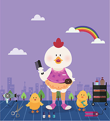 나무 동물 구름 직업 캐릭터 동물캐릭터 무지개 가로등 일러스트 가위 병아리 사람없음 건물 머리빗 미용용품 닭 플랫 드라이어 미용사 매니큐어 고데기 파마기구 일러캐릭터 AI파일 자연요소 식물 건축물 공공시설 조류 문구용품 화장품 오브젝트 헤어용품 파일형식 벡터