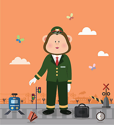 나무 동물 구름 직업 캐릭터 시계 동물캐릭터 나비 유니폼 가로등 서류가방 일러스트 사람없음 건물 기차 원숭이 플랫 신호등 전봇대 기관사 기차표 철도원 역무원 일러캐릭터 AI파일 자연요소 식물 건축물 옷 공공시설 육상교통 곤충 가방 포유류 대중교통 티켓 파일형식 벡터