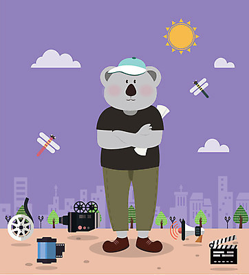 나무 동물 구름 직업 캐릭터 모자 동물캐릭터 가로등 일러스트 사람없음 건물 태양 확성기 플랫 잠자리 필름 영화감독 코알라 영상기 영화소품 일러캐릭터 AI파일 자연요소 식물 건축물 잡화 공공시설 곤충 포유류 감독 오브젝트 파일형식 벡터