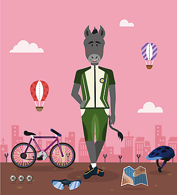 동물 구름 직업 캐릭터 동물캐릭터 지도 가로등 일러스트 사람없음 건물 자전거 열기구 플랫 헬멧 사이클선수 당나귀 자전거부품 일러캐릭터 AI파일 자연요소 건축물 공공시설 항공교통 운동선수 바이크 말_동물 부속품 보호장비 파일형식 벡터