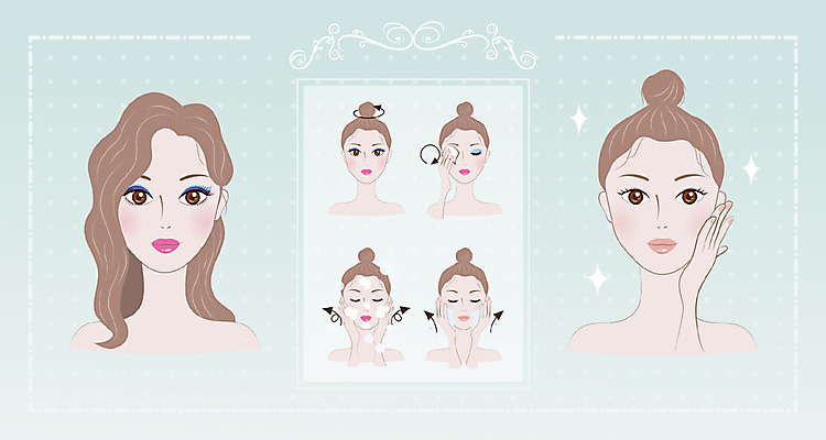 여자 얼굴 일러스트 여러명 성인 화장 뷰티 세수 피부 올림머리 클렌징 국내일러스트 AI파일 헤어스타일 다수 사람 신체부위 청결 파일형식 벡터