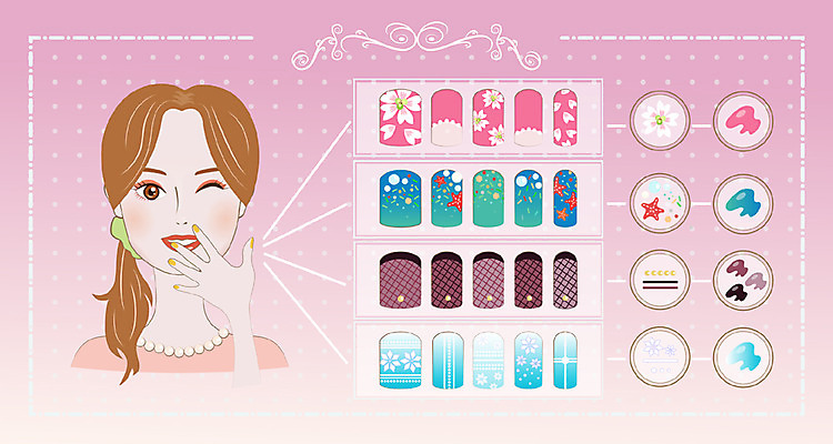 여자 얼굴 일러스트 한명 성인 뷰티 네일아트 네일아트모형 국내일러스트 AI파일 1 사람 신체부위 모형 파일형식 벡터