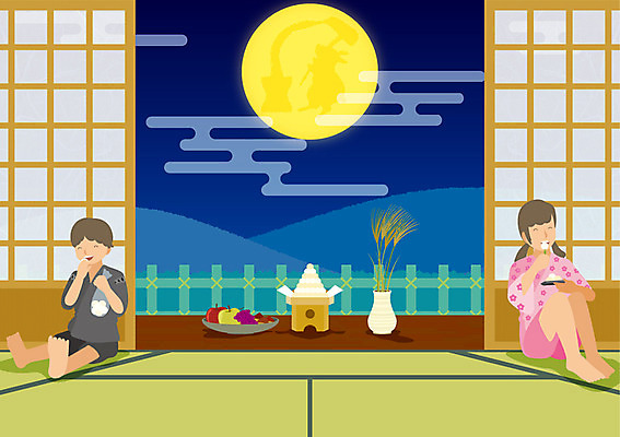 여자 남자 화분 어린이 과일 일러스트 가족 떡 성인 두명 달 먹기 다다미 다다미방 국내일러스트 AI파일 자연요소 관계 모션 사람 파일형식 벡터