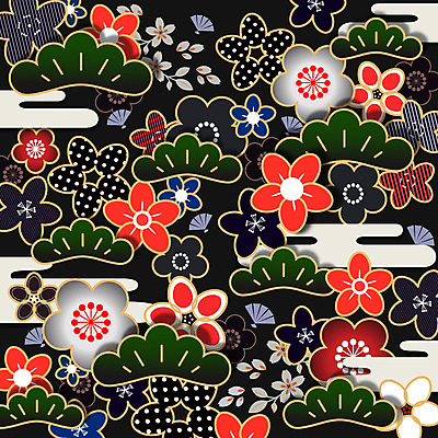 구름 문양 꽃 백그라운드 꽃무늬 패턴 꽃백그라운드 일러스트 사람없음 벚꽃 소나무 자연문양 일본전통 부채모양 식물패턴 플라워패턴 국내일러스트 AI파일 자연요소 모양 나무 식물 전통 무늬 자연 일본 파일형식 벡터