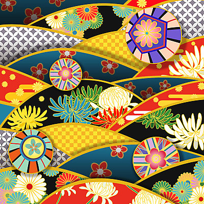 문양 꽃 백그라운드 꽃무늬 패턴 꽃백그라운드 일러스트 국화 사람없음 자연문양 일본전통 식물패턴 플라워패턴 국내일러스트 AI파일 식물 전통 무늬 자연 일본 파일형식 벡터