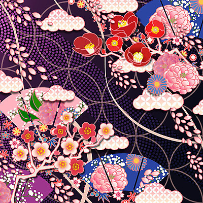 문양 꽃 백그라운드 꽃무늬 패턴 꽃백그라운드 일러스트 사람없음 벚꽃 자연문양 일본전통 식물패턴 플라워패턴 국내일러스트 AI파일 식물 전통 무늬 자연 일본 파일형식 벡터