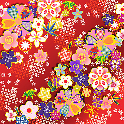 문양 꽃 백그라운드 꽃무늬 패턴 꽃백그라운드 일러스트 사람없음 벚꽃 자연문양 일본전통 식물패턴 플라워패턴 국내일러스트 AI파일 식물 전통 무늬 자연 일본 파일형식 벡터