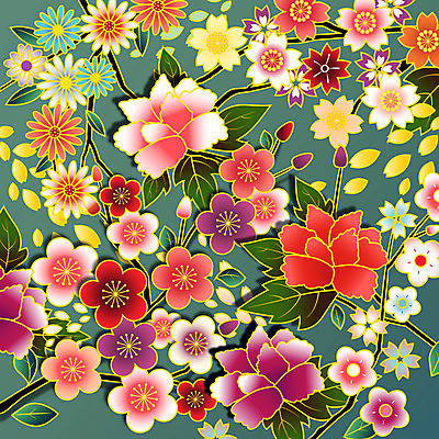 문양 꽃 백그라운드 꽃무늬 패턴 꽃백그라운드 일러스트 사람없음 벚꽃 자연문양 일본전통 식물패턴 플라워패턴 국내일러스트 AI파일 식물 전통 무늬 자연 일본 파일형식 벡터