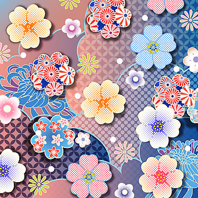 문양 꽃 백그라운드 꽃무늬 패턴 꽃백그라운드 일러스트 사람없음 자연문양 일본전통 식물패턴 플라워패턴 국내일러스트 AI파일 식물 전통 무늬 자연 일본 파일형식 벡터