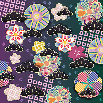 문양 꽃 백그라운드 꽃무늬 패턴 꽃백그라운드 일러스트 사람없음 자연문양 일본전통 식물패턴 플라워패턴 국내일러스트 AI파일 식물 전통 무늬 자연 일본 파일형식 벡터