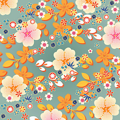 문양 꽃 백그라운드 꽃무늬 패턴 꽃백그라운드 일러스트 사람없음 자연문양 일본전통 식물패턴 플라워패턴 국내일러스트 AI파일 식물 전통 무늬 자연 일본 파일형식 벡터