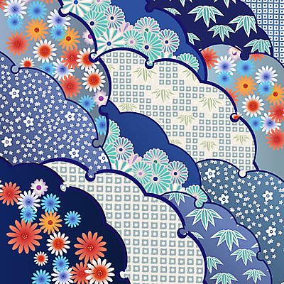 문양 꽃 백그라운드 꽃무늬 패턴 꽃백그라운드 일러스트 사람없음 자연문양 일본전통 식물패턴 플라워패턴 국내일러스트 AI파일 식물 전통 무늬 자연 일본 파일형식 벡터