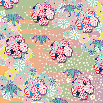 문양 꽃 백그라운드 꽃무늬 패턴 꽃백그라운드 일러스트 사람없음 자연문양 일본전통 식물패턴 플라워패턴 국내일러스트 AI파일 식물 전통 무늬 자연 일본 파일형식 벡터