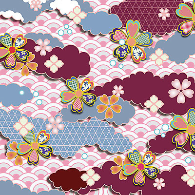 문양 꽃 백그라운드 꽃무늬 패턴 꽃백그라운드 일러스트 사람없음 자연문양 일본전통 식물패턴 플라워패턴 국내일러스트 AI파일 식물 전통 무늬 자연 일본 파일형식 벡터