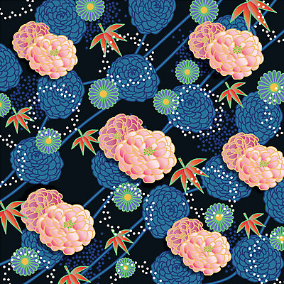 문양 꽃 백그라운드 꽃무늬 패턴 꽃백그라운드 일러스트 사람없음 자연문양 일본전통 식물패턴 플라워패턴 국내일러스트 AI파일 식물 전통 무늬 자연 일본 파일형식 벡터