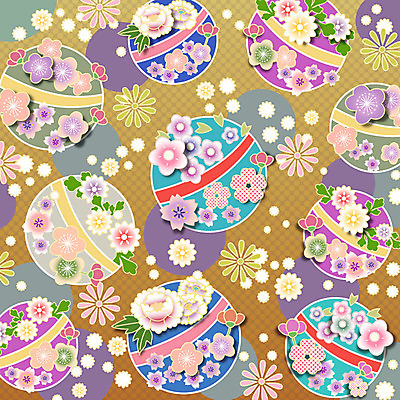 문양 꽃 백그라운드 꽃무늬 패턴 꽃백그라운드 일러스트 사람없음 자연문양 일본전통 식물패턴 플라워패턴 국내일러스트 AI파일 식물 전통 무늬 자연 일본 파일형식 벡터