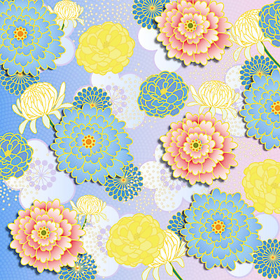 문양 꽃 백그라운드 꽃무늬 패턴 꽃백그라운드 일러스트 사람없음 자연문양 일본전통 식물패턴 플라워패턴 국내일러스트 AI파일 식물 전통 무늬 자연 일본 파일형식 벡터