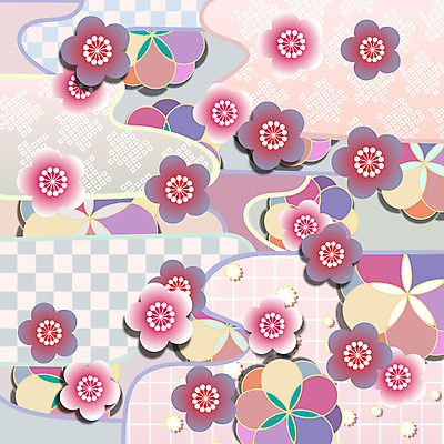 문양 꽃 백그라운드 꽃무늬 패턴 꽃백그라운드 일러스트 사람없음 자연문양 일본전통 식물패턴 플라워패턴 국내일러스트 AI파일 식물 전통 무늬 자연 일본 파일형식 벡터