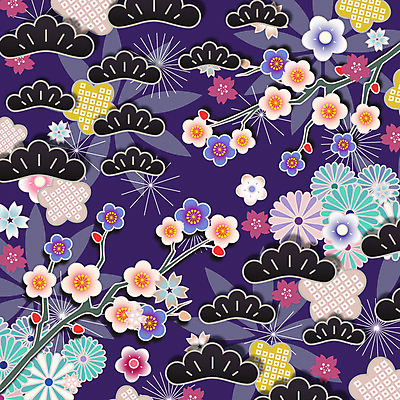 문양 꽃 백그라운드 꽃무늬 패턴 꽃백그라운드 일러스트 사람없음 자연문양 일본전통 식물패턴 플라워패턴 국내일러스트 AI파일 식물 전통 무늬 자연 일본 파일형식 벡터