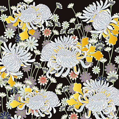 문양 꽃 백그라운드 꽃무늬 패턴 꽃백그라운드 일러스트 사람없음 자연문양 일본전통 식물패턴 플라워패턴 국내일러스트 AI파일 식물 전통 무늬 자연 일본 파일형식 벡터