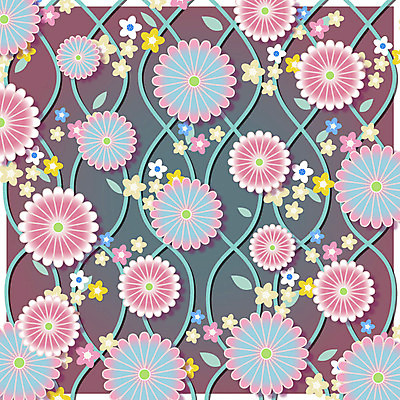 문양 꽃 백그라운드 꽃무늬 패턴 꽃백그라운드 일러스트 사람없음 자연문양 일본전통 식물패턴 플라워패턴 국내일러스트 AI파일 식물 전통 무늬 자연 일본 파일형식 벡터