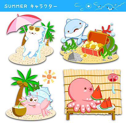동물 구름 스티커 일러스트 갈매기 여름음식 수박 바캉스용품 사람없음 여름 여름휴가 바캉스 세트 선글라스 야자수 태양 파라솔 해조류 일본어 돌고래 선베드 백곰 문어 코코넛 보물함 소라게 제철음식 제철과일 국내일러스트 AI파일 자연요소 나무 문자 계절 안경 음식 의자 과일 곰 포유류 조류 휴가 연체동물 수중동물 게 해양식물 오브젝트 제철 파일형식 벡터 여름_계절