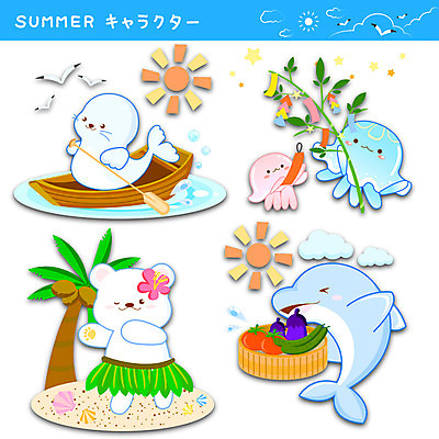 동물 구름 스티커 토마토 일러스트 갈매기 가지 조개 오이 사람없음 여름 세트 야자수 태양 물개 일본어 돌고래 노 백곰 해파리 훌라춤 선박 국내일러스트 AI파일 자연요소 나무 문자 계절 수상교통 채소 곰 포유류 조류 어패류 바다동물 수중동물 춤 자포동물 파일형식 벡터