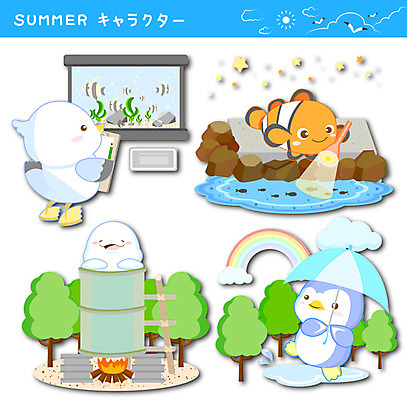 나무 동물 구름 별 무지개 스티커 일러스트 우산 갈매기 어류 사람없음 여름 세트 태양 목욕 돌_바위 손전등 모닥불 일본어 돌고래 수족관 드럼통 흰동가리 국내일러스트 AI파일 자연요소 식물 문자 계절 포유류 조류 불 조명 수중동물 청결 파일형식 벡터