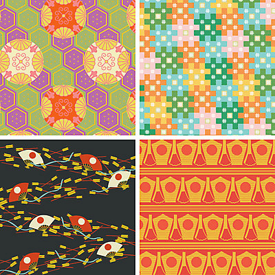 문양 백그라운드 패턴 일러스트 화살 국화 사람없음 세트 다양 부채 일본전통 해시태그 국내일러스트 AI파일 전통 꽃 다수 무늬 일본 특수문자 파일형식 벡터