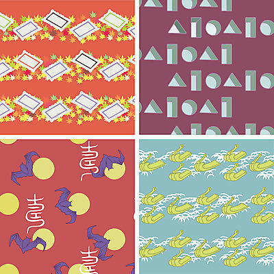 도형 문양 백그라운드 단풍 패턴 일러스트 사람없음 세트 다양 달 일본전통 박쥐 둥근달 국내일러스트 AI파일 자연요소 전통 다수 잎 무늬 포유류 일본 파일형식 벡터