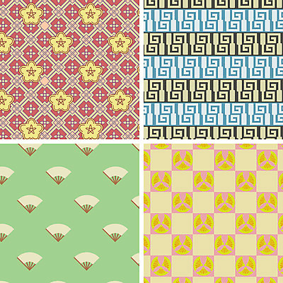 문양 백그라운드 패턴 일러스트 열쇠 사람없음 세트 다양 부채 은행잎 매화 일본전통 국내일러스트 AI파일 전통 꽃 다수 잎 무늬 일본 파일형식 벡터