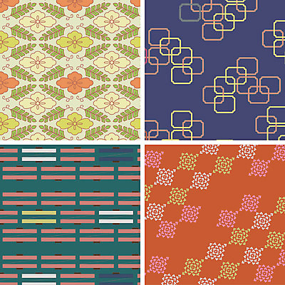 문양 백그라운드 꽃무늬 패턴 일러스트 사람없음 세트 다양 일본전통 등나무 국내일러스트 AI파일 나무 전통 꽃 다수 무늬 일본 파일형식 벡터