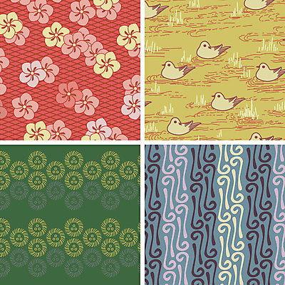 문양 백그라운드 패턴 일러스트 사람없음 세트 다양 매화 일본전통 고사리 당초문 물떼새 국내일러스트 AI파일 전통 꽃 다수 무늬 채소 일본 파일형식 벡터