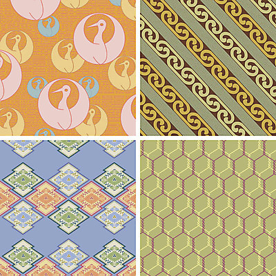 문양 백그라운드 패턴 일러스트 사람없음 세트 다양 학 일본전통 마름모 국내일러스트 AI파일 도형 전통 다수 무늬 조류 일본 파일형식 벡터