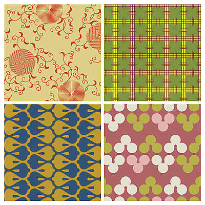 문양 백그라운드 꽃무늬 패턴 일러스트 사람없음 세트 다양 격자 일본전통 당초문 국내일러스트 AI파일 전통 꽃 다수 무늬 일본 파일형식 벡터