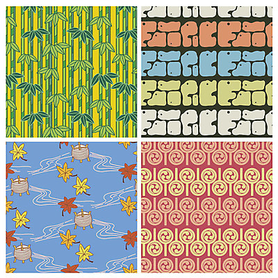 문양 백그라운드 단풍 패턴 일러스트 사람없음 강 세트 다양 대나무 북 일본전통 초롱 국내일러스트 AI파일 나무 전통 다수 잎 무늬 타악기 일본 등불 파일형식 벡터