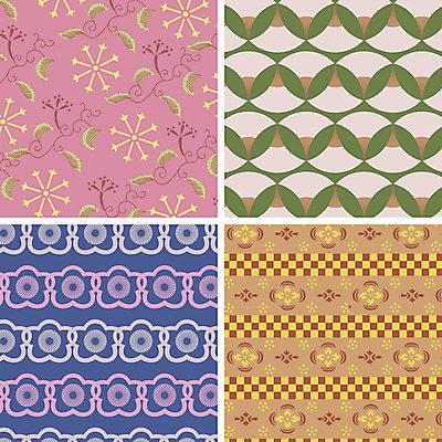 문양 백그라운드 패턴 일러스트 사람없음 세트 다양 매화 일본전통 당초문 국내일러스트 AI파일 전통 꽃 다수 무늬 일본 파일형식 벡터