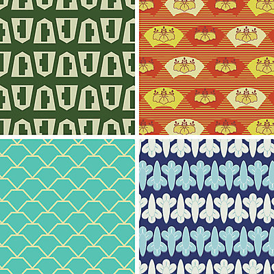 문양 백그라운드 꽃무늬 패턴 일러스트 사람없음 세트 당근 다양 부채 일본전통 국내일러스트 AI파일 전통 꽃 다수 무늬 뿌리채소 일본 파일형식 벡터