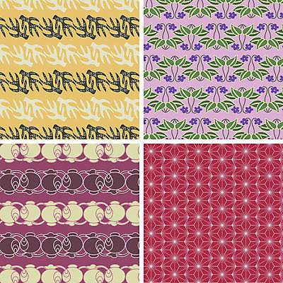 문양 백그라운드 잎 패턴 일러스트 사람없음 세트 다양 제비꽃 일본전통 사슴뿔 국내일러스트 AI파일 식물 전통 꽃 다수 무늬 뿔 일본 파일형식 벡터