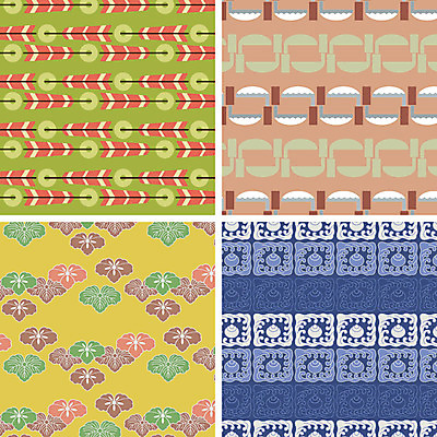 문양 파도 백그라운드 패턴 일러스트 화살 사람없음 세트 다양 담쟁이덩굴 일본전통 낫 국내일러스트 AI파일 전통 바다 다수 무늬 일본 덩굴 파일형식 벡터