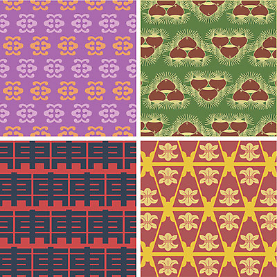 문자 전통 육상교통 다수 무늬 병_용기 주류 일본 밤_견과류 파일형식 벡터 술병 한자 자동차 밤송이 세트 일본전통 패턴 문양 사람없음 일러스트 AI파일 백그라운드 다양 국내일러스트 견과류