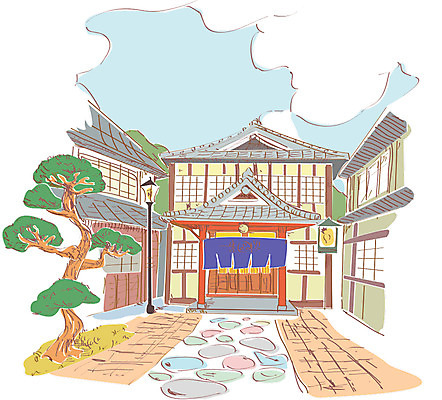 주간 구름 백그라운드 가로등 일본문화 일러스트 사람없음 야외 건물 일본 온천 소나무 여관 국내일러스트 AI파일 자연요소 나무 동양문화 건축물 공공시설 아시아 외국문화 숙소 스파 파일형식 벡터