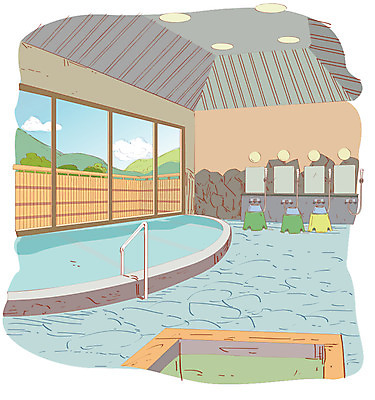 백그라운드 일본문화 의자 일러스트 창문 실내 사람없음 일본 거울 목욕탕 샤워기 국내일러스트 AI파일 동양문화 아시아 외국문화 가구 내부 파일형식 벡터