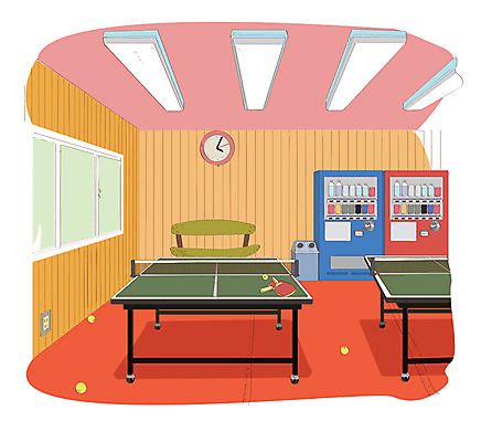 시계 백그라운드 일본문화 의자 일러스트 창문 실내 사람없음 일본 쓰레기통 탁구채 탁구용품 탁구공 탁구대 자판기 탁구장 국내일러스트 AI파일 동양문화 아시아 스포츠용품 외국문화 가구 공 스포츠시설 내부 라켓 탁구 파일형식 벡터